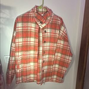 ANDREE BY UNIT Red and White Plaid Jacket